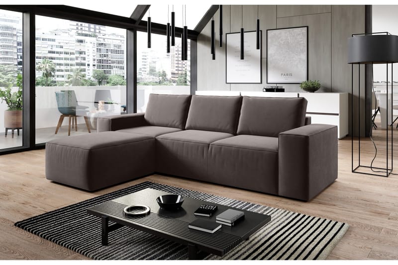 Kamli Sovesofa m. Divan med Oppbevaring - Mørkegrå - Møbler - Sofaer - Sovesofaer - Sovesofa divan