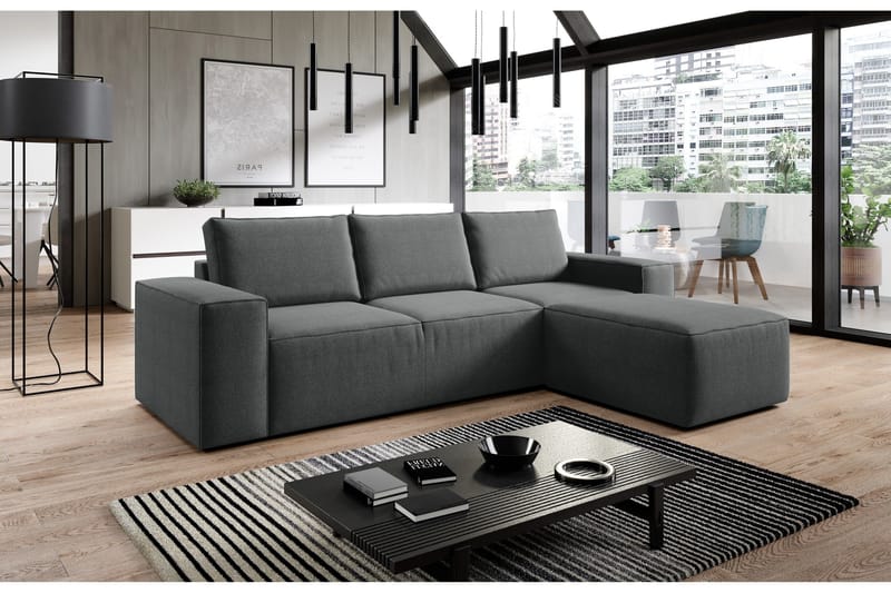 Kamli Sovesofa m. Divan med Oppbevaring - Mørkegrå - Møbler - Sofaer - Sovesofaer - Sovesofa divan