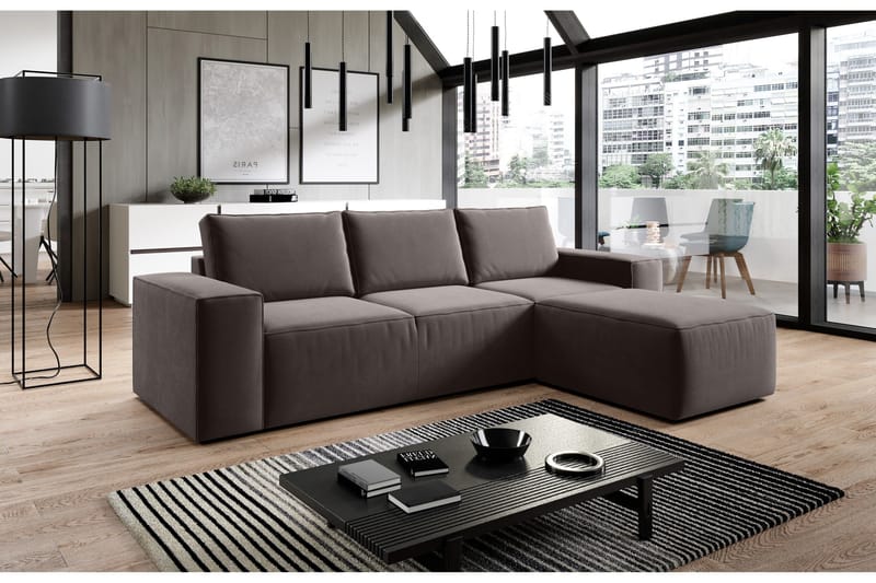 Kamli Sovesofa m. Divan med Oppbevaring - Mørkegrå - Møbler - Sofaer - Sovesofaer - Sovesofa divan