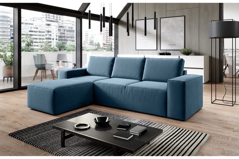 Kamli Sovesofa m. Divan med Oppbevaring - Turkis - Møbler - Sofaer - Sovesofaer - Sovesofa divan