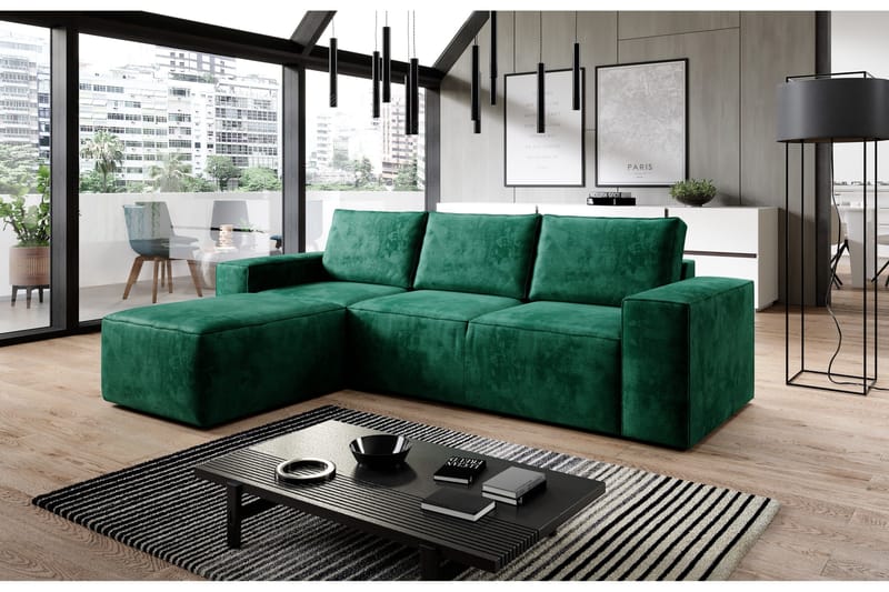 Kamli Sovesofa m. Divan med Oppbevaring - Turkis - Møbler - Sofaer - Sovesofaer - Sovesofa divan