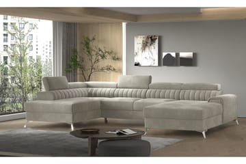 Kamran Sovesofa m. Divan og Sjeselong med Oppbevaring - Beige - Møbler - Sofaer - Sovesofaer - Sovesofa divan