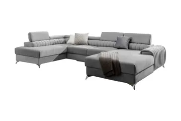 Kamran Sovesofa m. Divan og Sjeselong med Oppbevaring - Grå - Møbler - Sofaer - Sovesofaer - Sovesofa divan