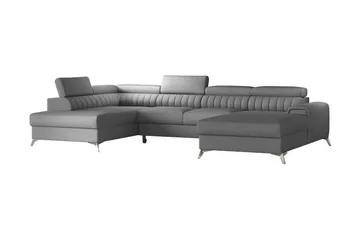 Kamran Sovesofa m. Divan og Sjeselong med Oppbevaring - Grå - Møbler - Sofaer - Sovesofaer - Sovesofa divan