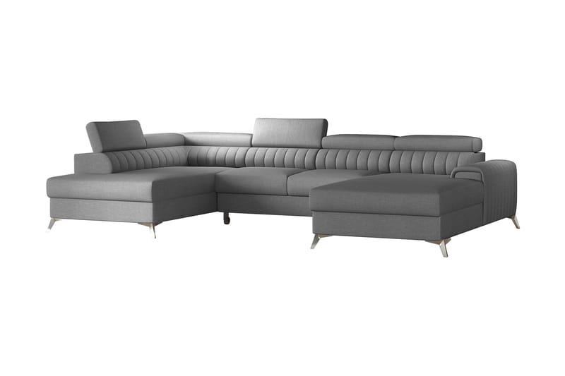 Kamran Sovesofa m. Divan og Sjeselong med Oppbevaring - Grå - Møbler - Sofaer - Sovesofaer - Sovesofa divan