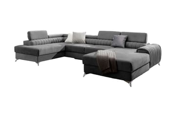 Kamran Sovesofa m. Divan og Sjeselong med Oppbevaring - Grå - Møbler - Sofaer - Sovesofaer - Sovesofa divan