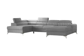 Kamran Sovesofa m. Divan og Sjeselong med Oppbevaring - Lysegrå - Møbler - Sofaer - Sovesofaer - Sovesofa divan
