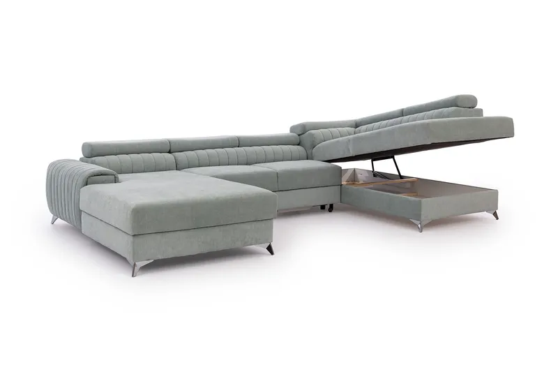 Kamran Sovesofa m. Divan og Sjeselong med Oppbevaring - Rosa - Møbler - Sofaer - Sovesofaer - Sovesofa divan