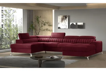 Kamran Sovesofa m. Divan og Sjeselong med Oppbevaring - Vinrød - Møbler - Sofaer - Sovesofaer - Sovesofa divan