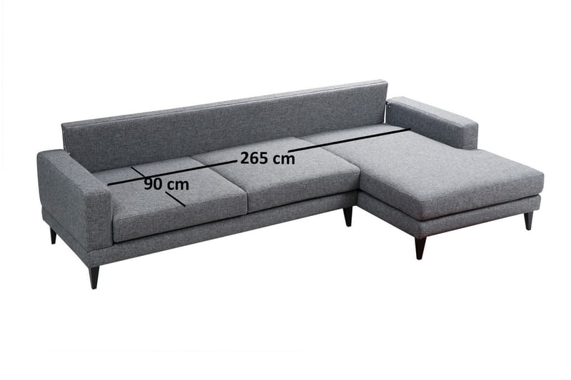 Katilaya Sovesofa med Divan Høyre - Grå - Møbler - Sofaer - Sovesofaer - Sovesofa divan