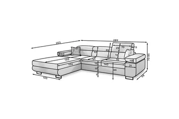 Klinka Sovesofa med Divan Venstre - Beige - Møbler - Sofaer - Sovesofaer - Sovesofa divan