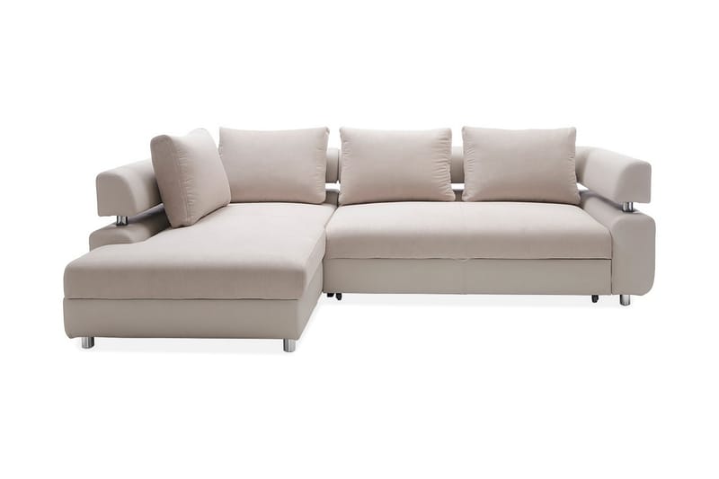 L-Sovesofa Panama Venstre - Beige - Fløyelssofaer - Skinnsofaer - Sovesofa divan