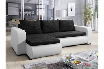 Lecanto 3-seter Universal Hjørnesovesofa 130x204 cm med Oppbevaring i Stoff - Svart - Møbler - Sofaer - Sovesofaer - Sovesofa divan