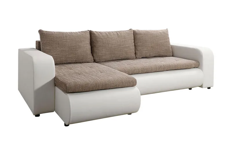 Lecanto Hjørnesovesofa, Hvit/Beige
