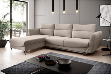 Lence Sovesofa m. Divan Oppbevaring - Beige - Møbler - Sofaer - Sovesofaer - Sovesofa divan