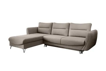 Lence Sovesofa m. Divan Oppbevaring - Beige - Møbler - Sofaer - Sovesofaer - Sovesofa divan
