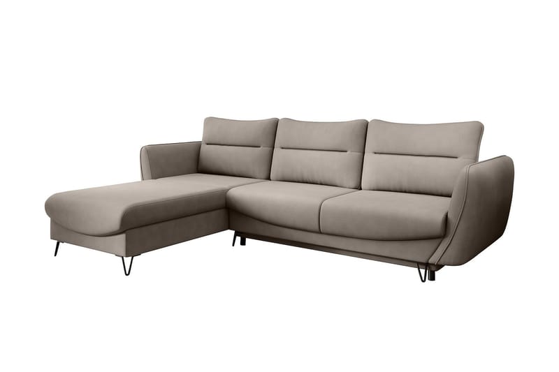 Lence Sovesofa m. Divan Oppbevaring - Beige - Møbler - Sofaer - Sovesofaer - Sovesofa divan