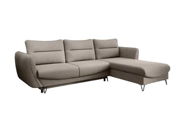 Lence Sovesofa m. Divan Oppbevaring - Beige - Møbler - Sofaer - Sovesofaer - Sovesofa divan