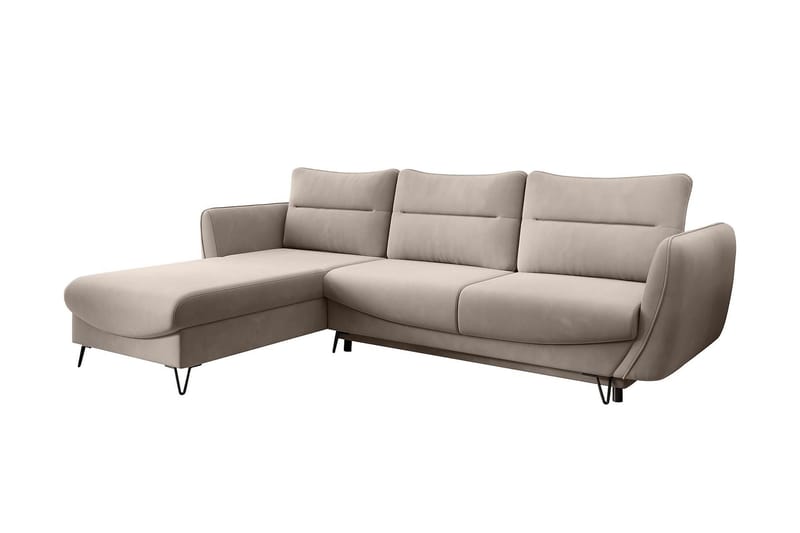 Lence Sovesofa m. Divan Oppbevaring - Beige - Møbler - Sofaer - Sovesofaer - Sovesofa divan