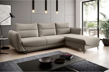 Lence Sovesofa m. Divan Oppbevaring - Beige - Møbler - Sofaer - Sovesofaer - Sovesofa divan