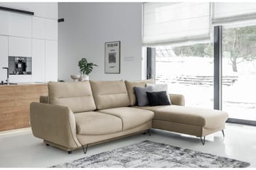 Lence Sovesofa m. Divan Oppbevaring - Beige - Møbler - Sofaer - Sovesofaer - Sovesofa divan