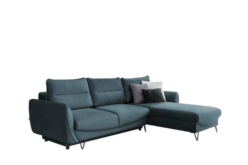 Lence Sovesofa m. Divan Oppbevaring - Blå - Møbler - Sofaer - Sovesofaer - Sovesofa divan