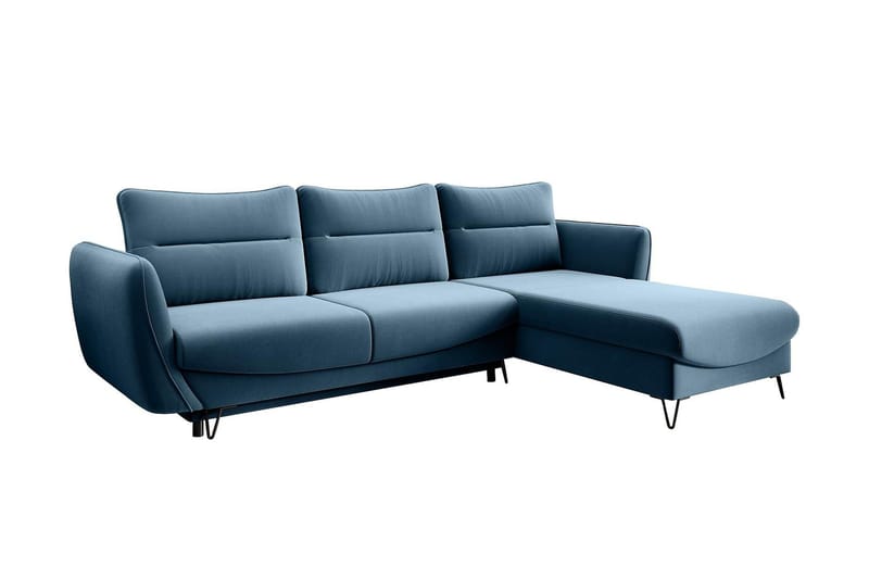 Lence Sovesofa m. Divan Oppbevaring - Blå - Møbler - Sofaer - Sovesofaer - Sovesofa divan