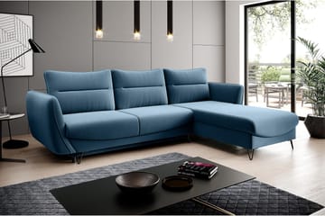 Lence Sovesofa m. Divan Oppbevaring - Blå - Møbler - Sofaer - Sovesofaer - Sovesofa divan