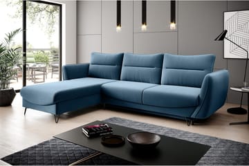 Lence Sovesofa m. Divan Oppbevaring - Blå - Møbler - Sofaer - Sovesofaer - Sovesofa divan