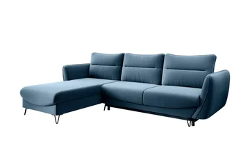 Lence Sovesofa m. Divan Oppbevaring - Blå - Møbler - Sofaer - Sovesofaer - Sovesofa divan