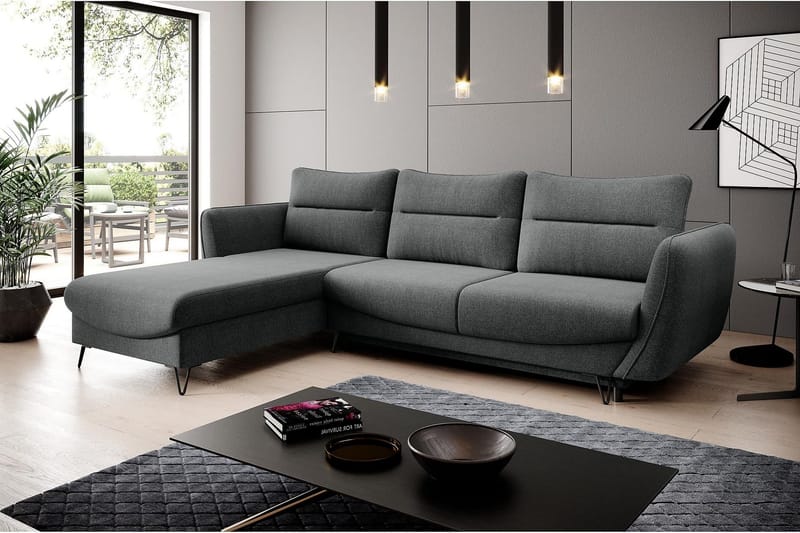 Lence Sovesofa m. Divan Oppbevaring - Grå - Møbler - Sofaer - Sovesofaer - Sovesofa divan