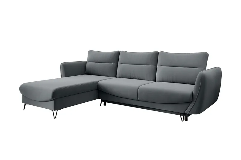 Lence Sovesofa m. Divan Oppbevaring - Grå - Møbler - Sofaer - Sovesofaer - Sovesofa divan