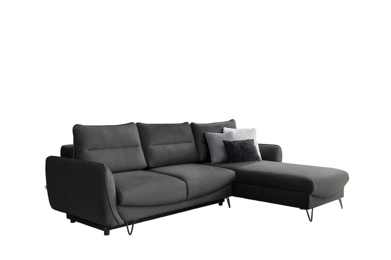 Lence Sovesofa m. Divan Oppbevaring - Grå - Møbler - Sofaer - Sovesofaer - Sovesofa divan