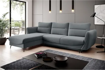 Lence Sovesofa m. Divan Oppbevaring - Grå - Møbler - Sofaer - Sovesofaer - Sovesofa divan