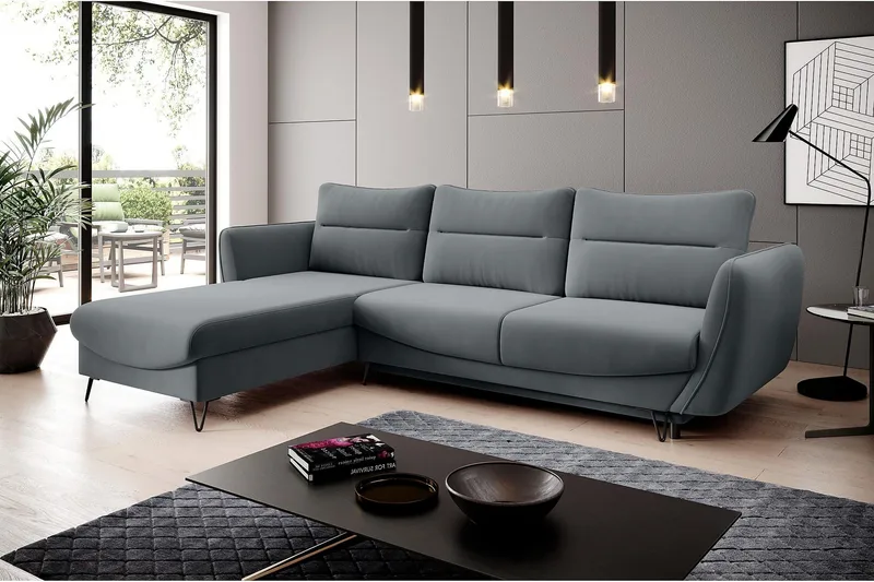 Lence Sovesofa m. Divan Oppbevaring - Grå - Møbler - Sofaer - Sovesofaer - Sovesofa divan