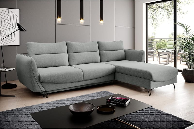 Lence Sovesofa m. Divan Oppbevaring - Grå - Møbler - Sofaer - Sovesofaer - Sovesofa divan