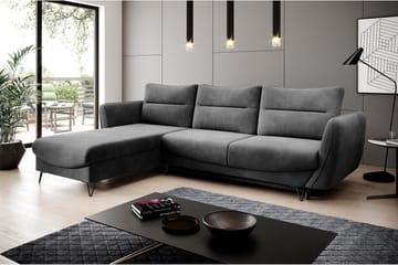 Lence Sovesofa m. Divan Oppbevaring - Grå - Møbler - Sofaer - Sovesofaer - Sovesofa divan