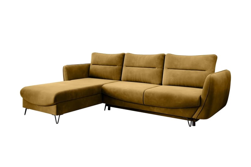 Lence Sovesofa m. Divan Oppbevaring - Gul - Møbler - Sofaer - Sovesofaer - Sovesofa divan