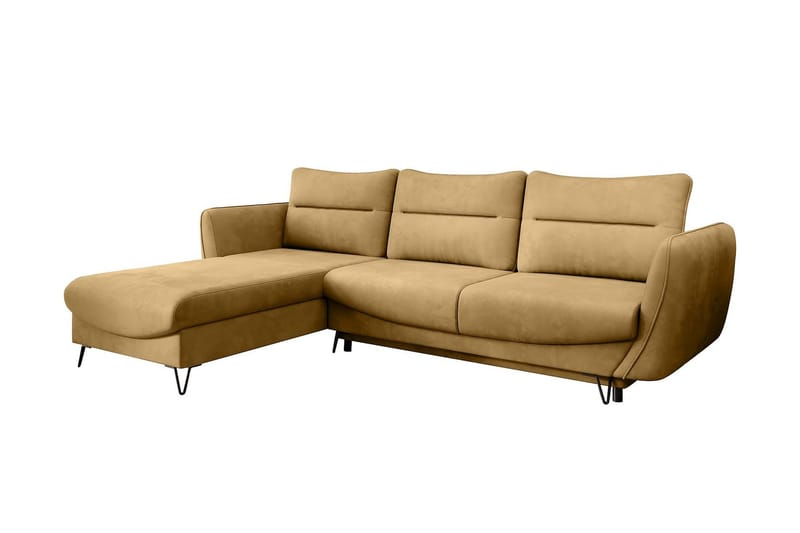 Lence Sovesofa m. Divan Oppbevaring - Gul - Møbler - Sofaer - Sovesofaer - Sovesofa divan