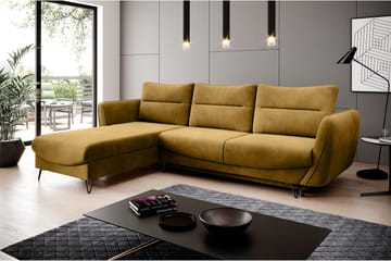 Lence Sovesofa m. Divan Oppbevaring - Gul - Møbler - Sofaer - Sovesofaer - Sovesofa divan