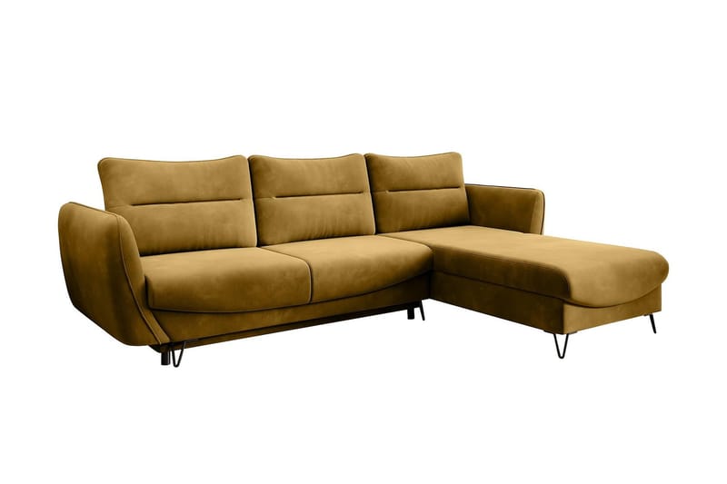 Lence Sovesofa m. Divan Oppbevaring - Gul - Møbler - Sofaer - Sovesofaer - Sovesofa divan