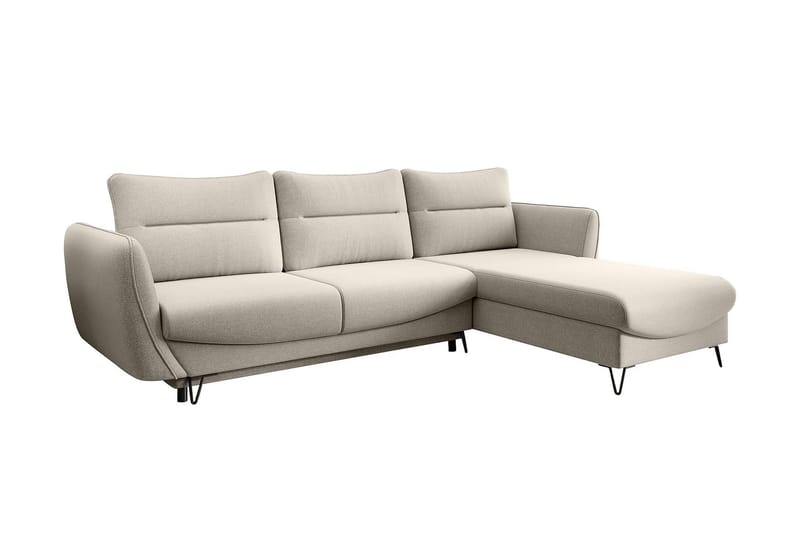 Lence Sovesofa m. Divan Oppbevaring, Hvit/Beige