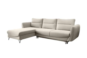 Lence Sovesofa m. Divan Oppbevaring - Hvit/Beige - Møbler - Sofaer - Sovesofaer - Sovesofa divan