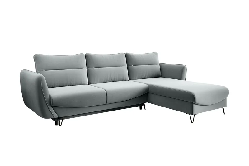 Lence Sovesofa m. Divan Oppbevaring, Hvit/Grå