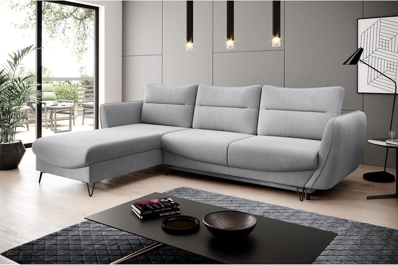 Lence Sovesofa m. Divan Oppbevaring - Lysegrå - Møbler - Sofaer - Sovesofaer - Sovesofa divan