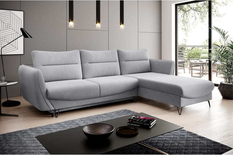 Lence Sovesofa m. Divan Oppbevaring - Lysegrå - Møbler - Sofaer - Sovesofaer - Sovesofa divan