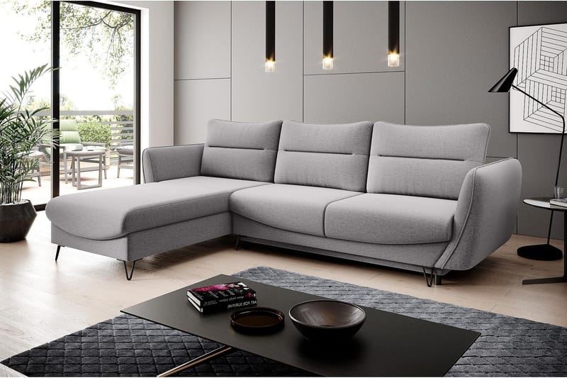Lence Sovesofa m. Divan Oppbevaring - Lysegrå - Møbler - Sofaer - Sovesofaer - Sovesofa divan