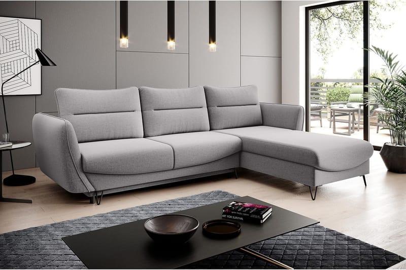 Lence Sovesofa m. Divan Oppbevaring - Lysegrå - Møbler - Sofaer - Sovesofaer - Sovesofa divan