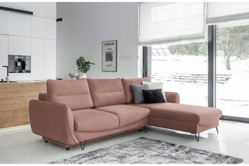 Lence Sovesofa m. Divan Oppbevaring - Lyserosa - Møbler - Sofaer - Sovesofaer - Sovesofa divan