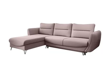 Lence Sovesofa m. Divan Oppbevaring - Lyserosa - Møbler - Sofaer - Sovesofaer - Sovesofa divan